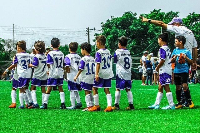 children lining up