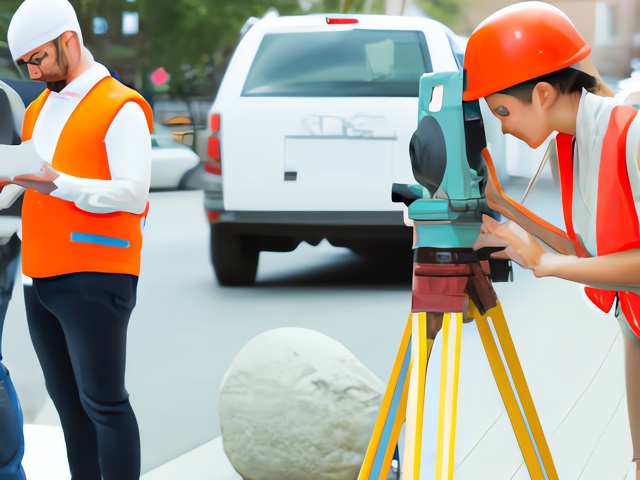 few surveyors measuring with equipment